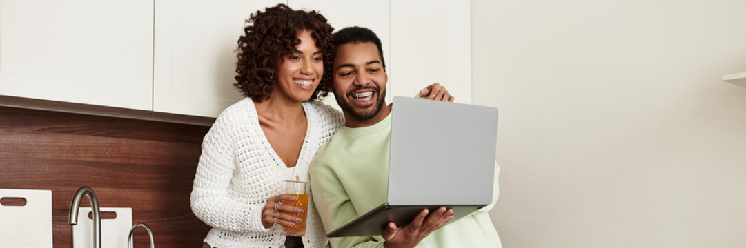 Happy couple enjoying time together in their cozy modern apartment - Powered by Adobe