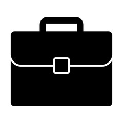 (Editable) Professional black briefcase icon for business and travel essentials