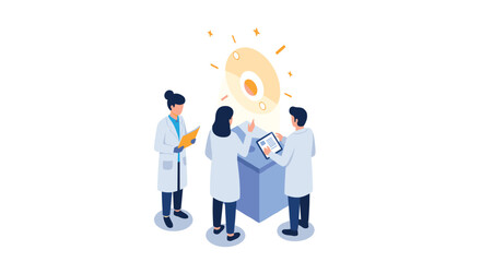 Scientists collaborating on innovative research project in laboratory setting