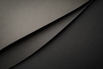 Elegant curved textured black paper layers perfect for luxury branding packaging mockups and dark abstract visual design scenes