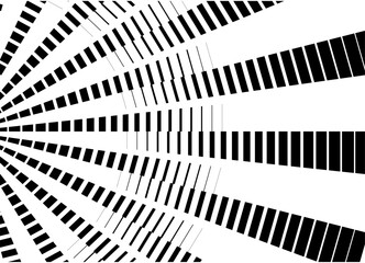 Modern vector background with striped rays. Pattern of black lines on a white background for covers, advertising, interior, packaging