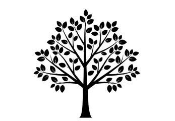 Silhouette Set of Trees and Natural Landscape Design