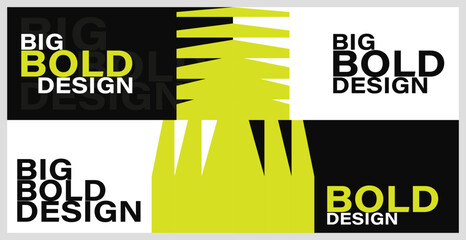 Big Bold Design Vector Illustration with Geometric Accents