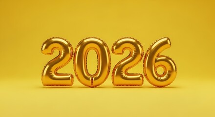 2026 year balloons golden celebration anniversary future new