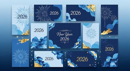 Collection of greeting cards with floral and abstract designs