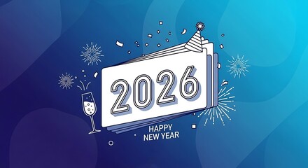 2026 year celebration symbol with abstract background