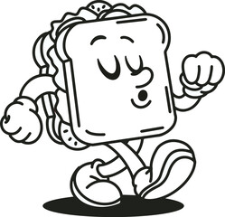 mascot sandwich illustratin vector logo	