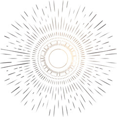 Obraz premium Abstract sunburst design with concentric circles and bold outline