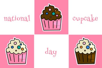 National cupcake day pattern cute design