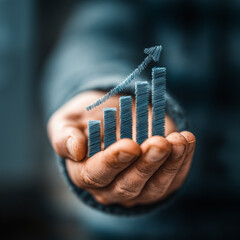 Digital Growth Chart In Hand Boosting Success