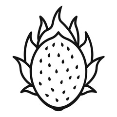 dragonfruit line art vector on white background