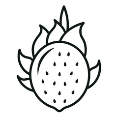 dragonfruit line art on white background