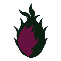 dragonfruit silhouette  on white background