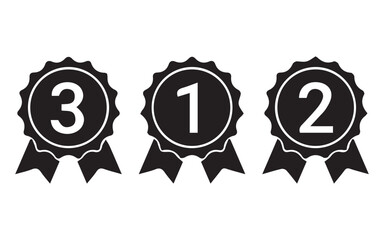 Set of medal icon. First  second and third winner.