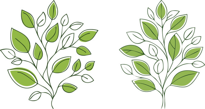 Bold continuous line leaf and vine cluster design