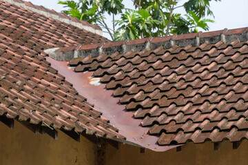 Zinc gutter on the roof of the house. For graphic design, 3D rendering and banners
