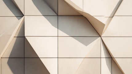 Minimalist abstract geometric facade detail with triangular shadow play.