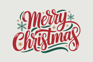 Fototapeta premium Merry Christmas Calligraphy Typography Design
