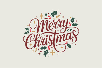Merry Christmas Calligraphy Typography Design