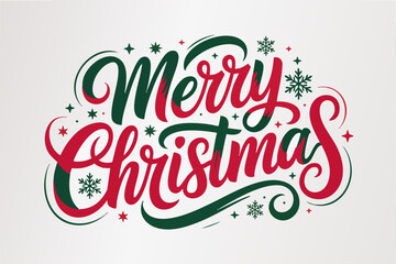 Merry Christmas Calligraphy Typography Design