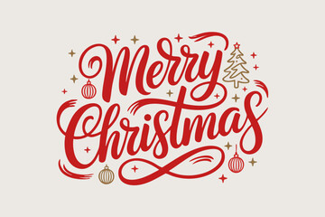Merry Christmas Calligraphy Typography Design