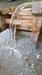 water flowing from the water fountain
