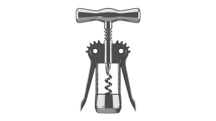 Elegant chrome waiter's corkscrew ready for opening fine wine bottles, a must-have bar tool for any enthusiast.