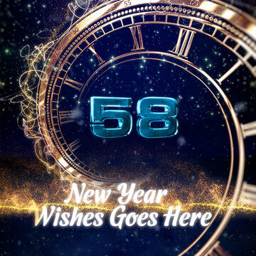 New Year Countdown with New Year and Christmas Wishes. Square Stories Opener.