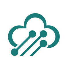 tech Company Logo with Stylized Cloud and Network Lines – Modern Design