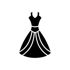 Silhouette of a formal dress icon on transparent background