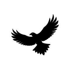 Fototapeta premium Silhouette of an eagle in flight on transparent background