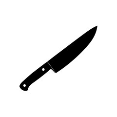 Simple silhouette of a knife on transparent background