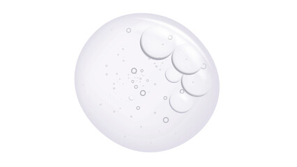 Serum gel texture isolated on transparent background. Serum drop. Realistic Liquid gel with bubbles.	
