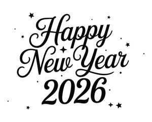 Fototapeta premium Happy new year 2026 text with stars