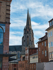Church Steeple in Urban Cityscape