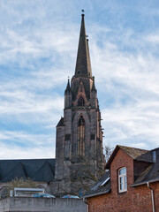 Gothic Church Tower with Spire