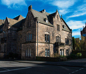Historic Stone Building with Gabled Roof