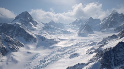 Obraz premium Snowy mountain glacier landscape