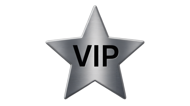 Exclusive metallic VIP star badge shines, symbolizing premium access and status, perfect for rewarding loyalty and recognizing special achievements