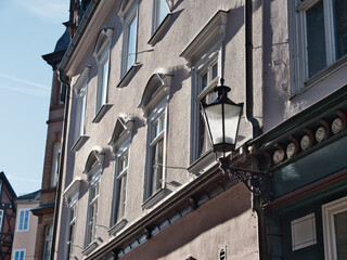 Historic European Building Facade with Ornate Windows