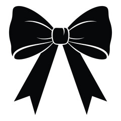 Elegant black bow silhouette elegant decorative ribbon for gifts and celebrations a classic design element silhouette