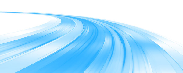 Racing cars dynamic flash effects city road with long exposure night ligh. Blue wave curved lines...