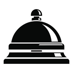 Classic reception service bell icon for hotel concierge and hospitality business needs silhouette