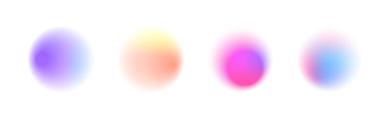 Round banner with neon gradient isolated on white transparent background in PNG vector format.  Abstract cosmic bright colorful circle border frame PNG on white background.	