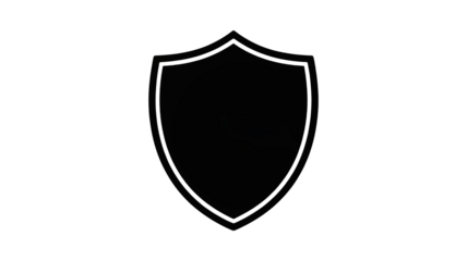 Sleek heraldic shield emblem for security, protection, and gaming design projects, conveying trust and safety in a modern minimalist style