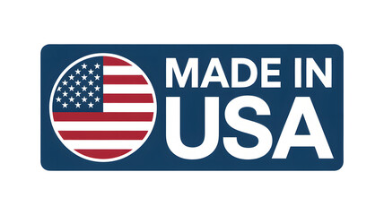 Bold 'Made in USA' emblem with iconic American flag inspires national pride and supports domestic manufacturing for a trusted quality seal.