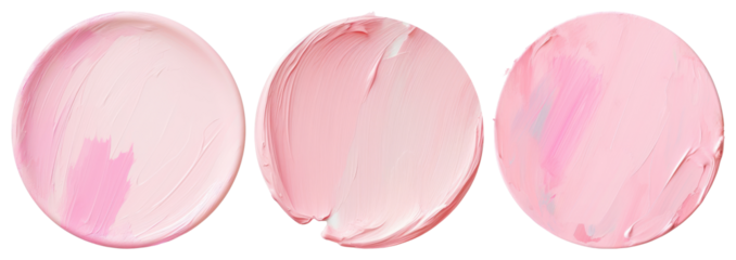 PNG Textured pink paint swatches, element set on transparent background