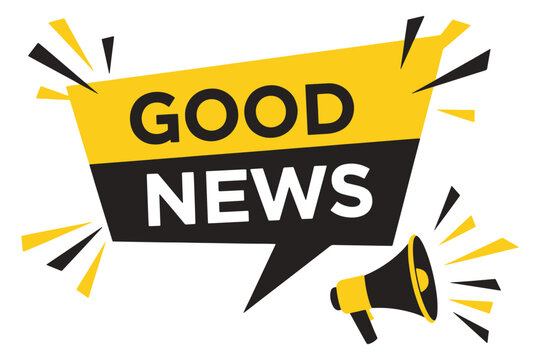 Good news announcement isolated on white background with megaphone, conveying positive updates and information, creating excitement and anticipation among audience