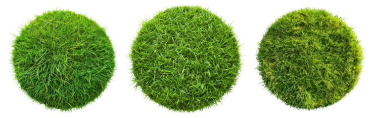 PNG Three lush green spheres, element set on transparent background