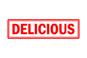 Fototapeta premium DELICIOUS - Red Rubber Stamp with text message DELICIOUS 